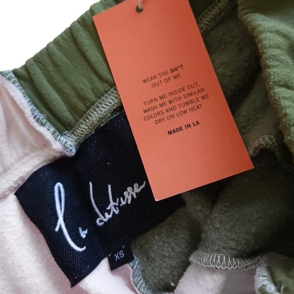 LA DETRESSE The Lovers Gemini colorblock sweatpants two tone joggers Size XS NEW - Picture 8 of 12